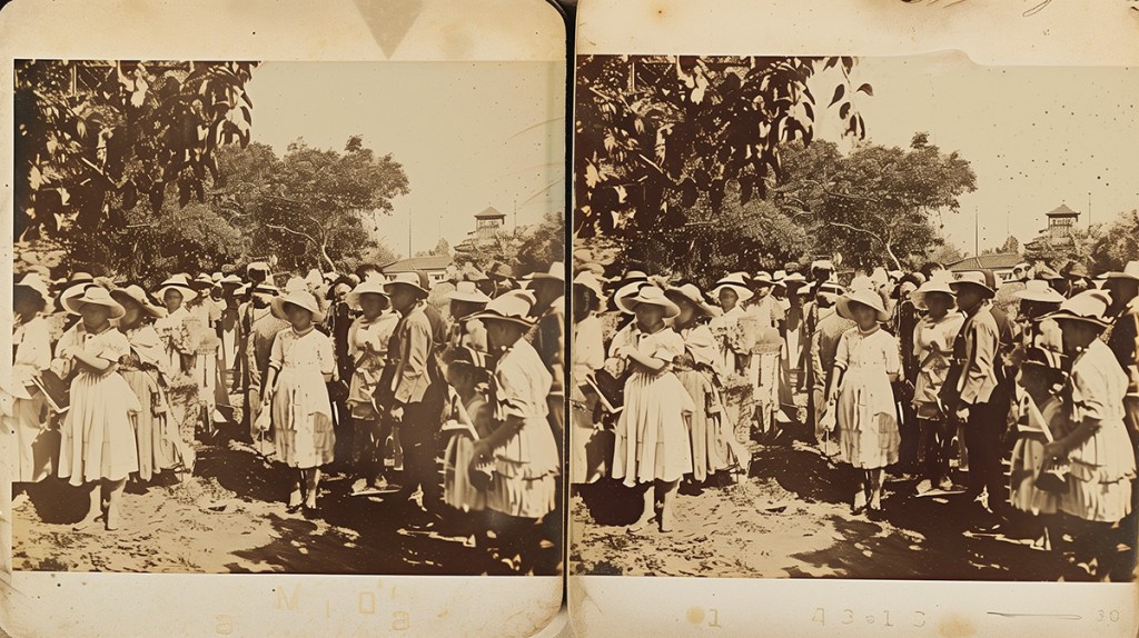 Image produced with the prompt “Stereoview” in Midjourney, June 2024.